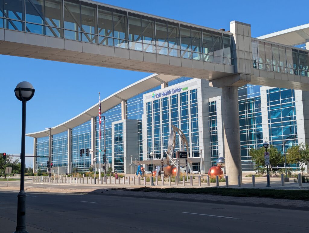 A beautiful morning outside the CHI Convention Center