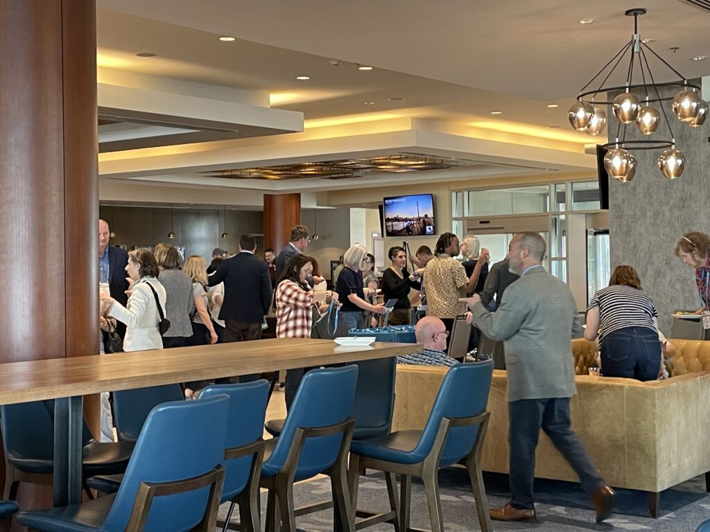 Mingling at the Early Registration event