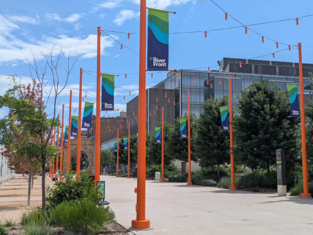 Checking out the Omaha Riverwalk