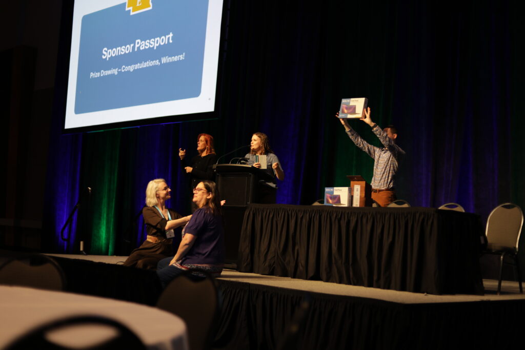 Raffling off SideTrak portable monitors, provided by Luxor