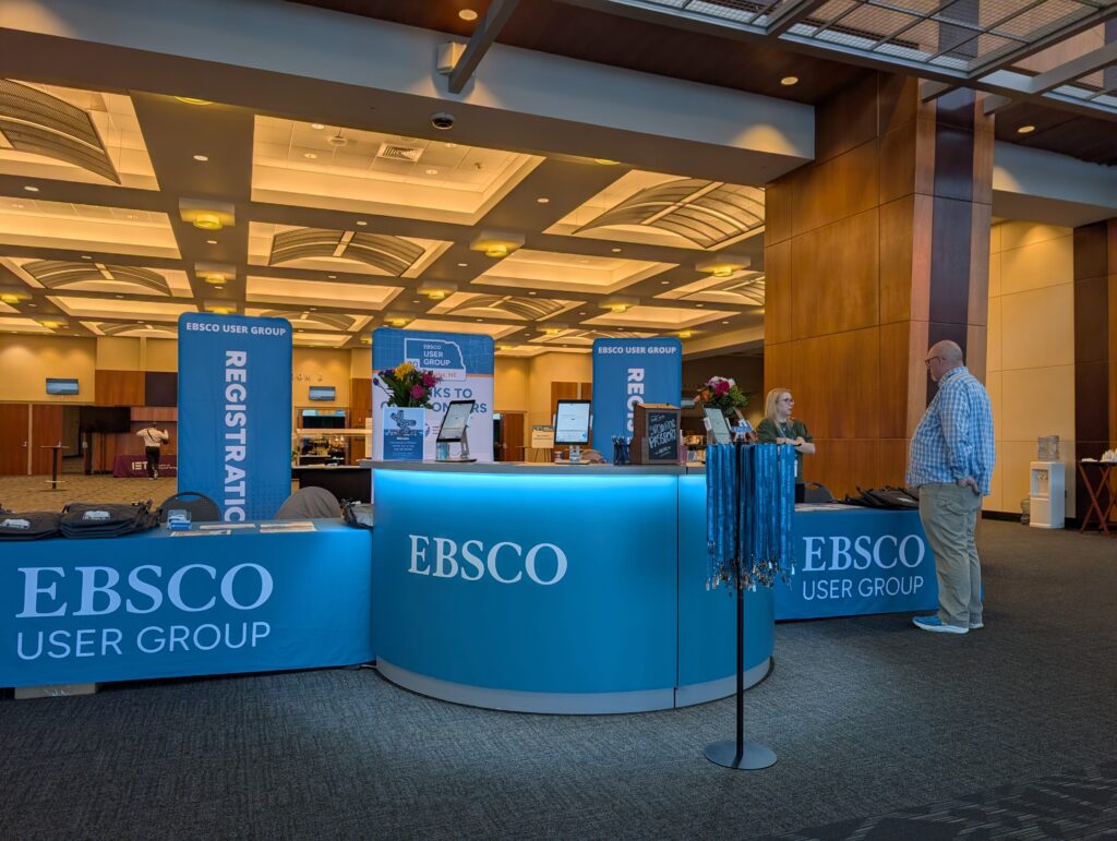 Main registration desk setup